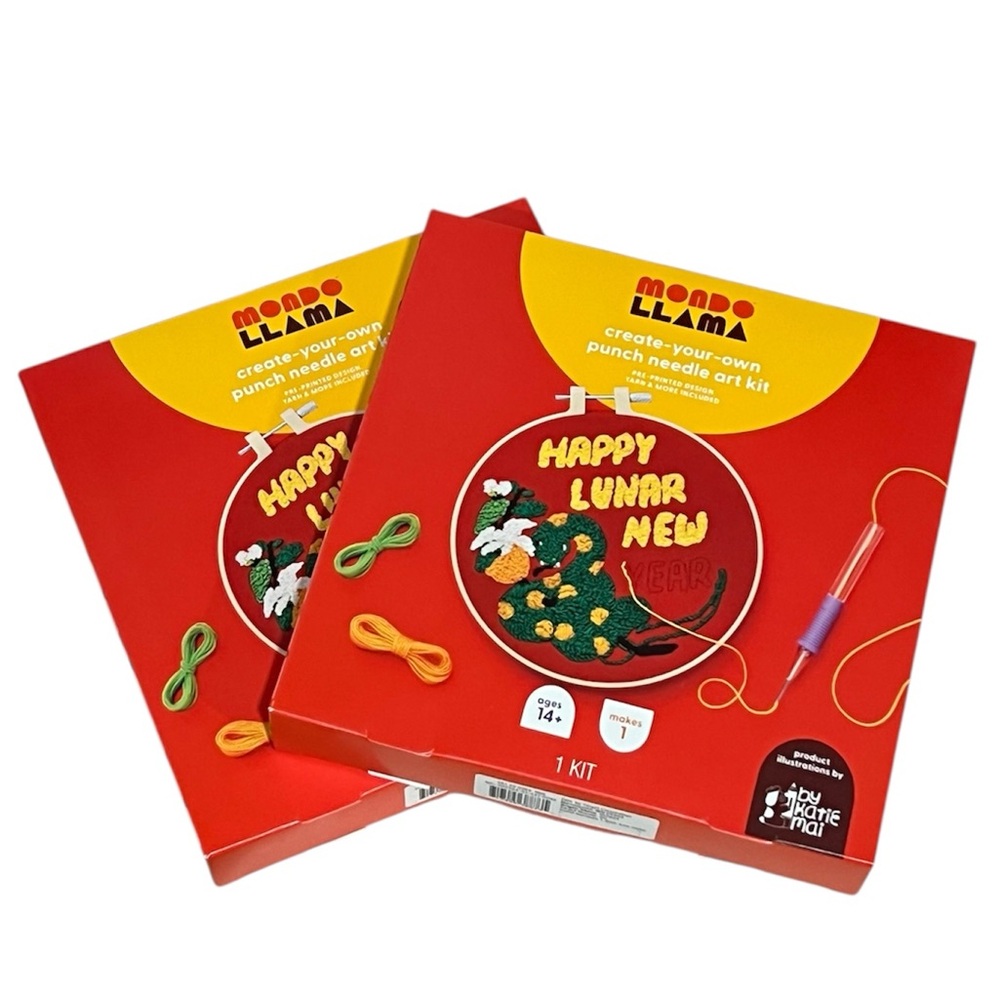 ⭐️3 for $10 -  LAST CHANCE Two (2) Mondo Llama Punch Needle Art Lunar New Year